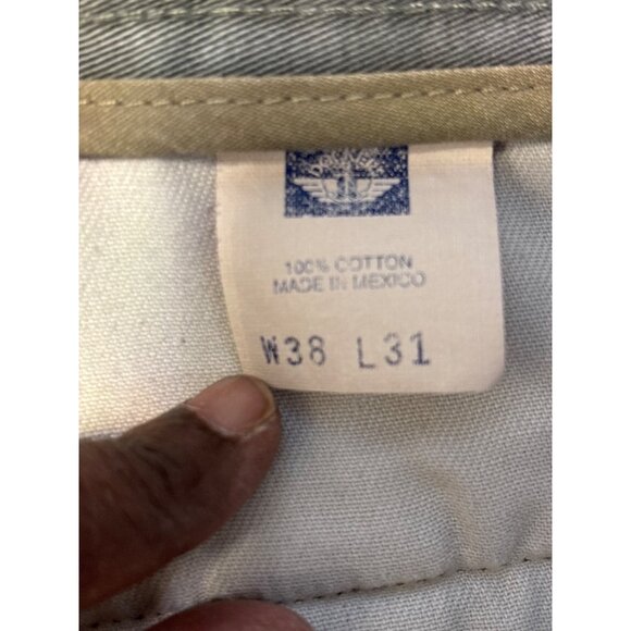 Dockers Khaki Mens Gray Pleated Dress Pants 38W x 31L Cotton Blend Classic Fit - Picture 11 of 14